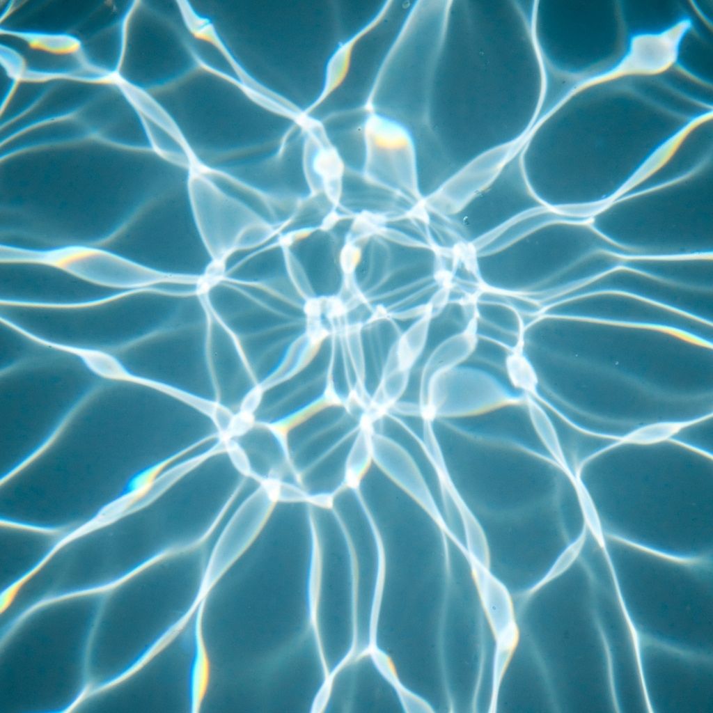 Blue light refraction through water